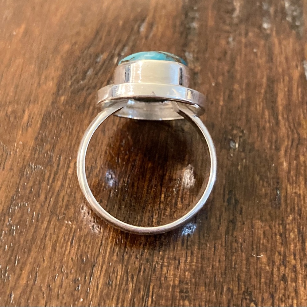 Turquoise Sterling Silver Ring Authentic Gemstone… - image 3